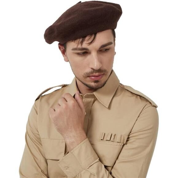 Other - Wool French Beret Hat Men Beret Cap for Women Large Military Beret